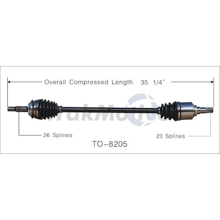 Surtrack Axle Cv Axle Shaft, To-8205 TO-8205